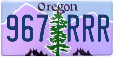 OR license plate 967RRR