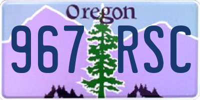 OR license plate 967RSC