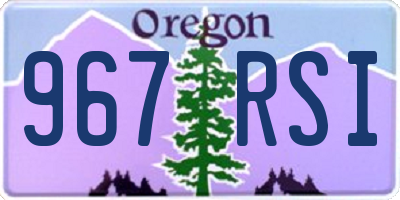 OR license plate 967RSI