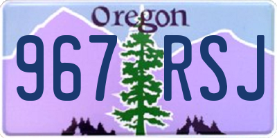 OR license plate 967RSJ