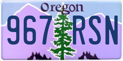 OR license plate 967RSN