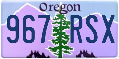 OR license plate 967RSX