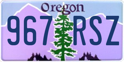 OR license plate 967RSZ