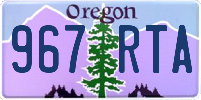 OR license plate 967RTA
