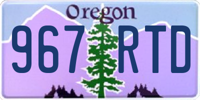 OR license plate 967RTD