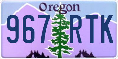 OR license plate 967RTK