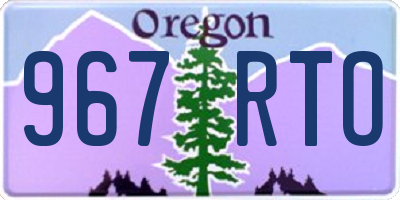 OR license plate 967RTO