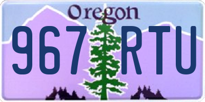 OR license plate 967RTU