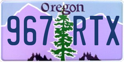 OR license plate 967RTX