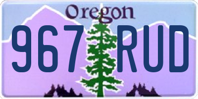 OR license plate 967RUD