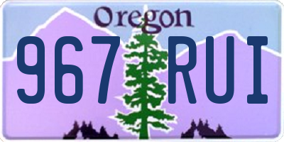 OR license plate 967RUI