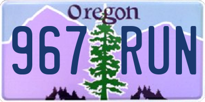 OR license plate 967RUN