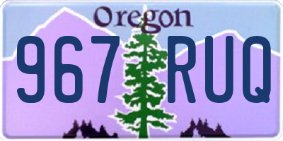 OR license plate 967RUQ