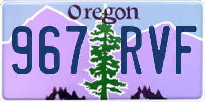 OR license plate 967RVF