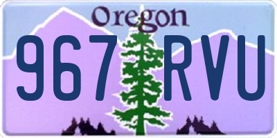 OR license plate 967RVU