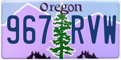 OR license plate 967RVW