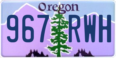 OR license plate 967RWH