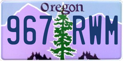 OR license plate 967RWM