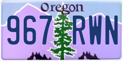 OR license plate 967RWN