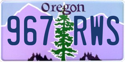 OR license plate 967RWS