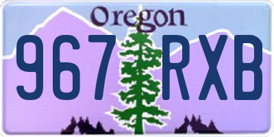 OR license plate 967RXB