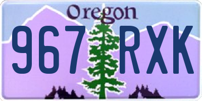 OR license plate 967RXK