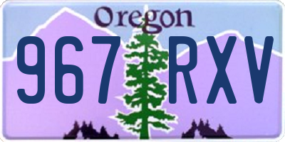 OR license plate 967RXV