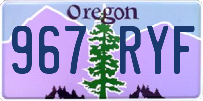 OR license plate 967RYF