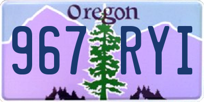 OR license plate 967RYI