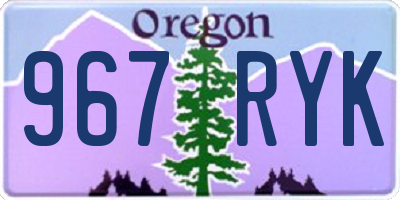OR license plate 967RYK
