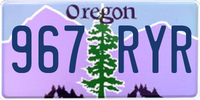 OR license plate 967RYR