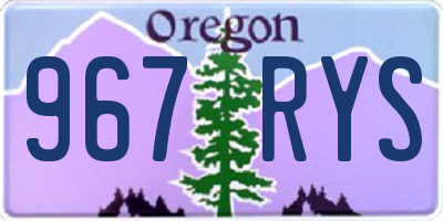 OR license plate 967RYS