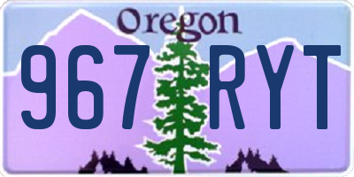 OR license plate 967RYT