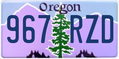 OR license plate 967RZD