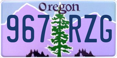 OR license plate 967RZG