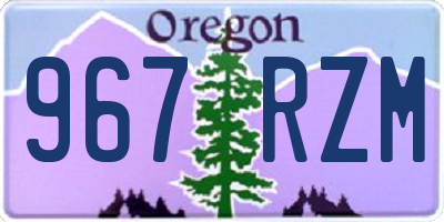 OR license plate 967RZM