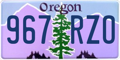 OR license plate 967RZO