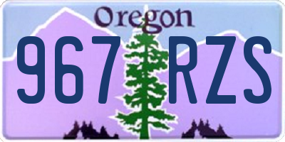 OR license plate 967RZS