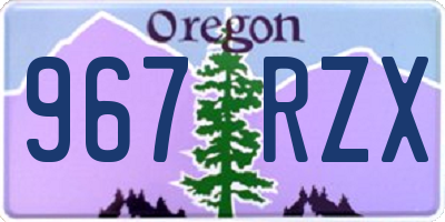 OR license plate 967RZX