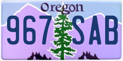 OR license plate 967SAB