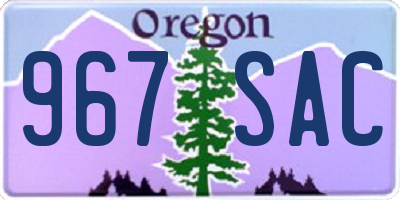 OR license plate 967SAC