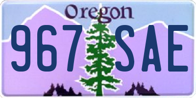 OR license plate 967SAE