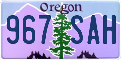 OR license plate 967SAH