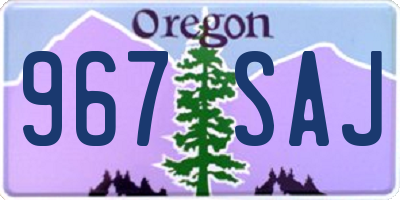 OR license plate 967SAJ