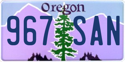 OR license plate 967SAN