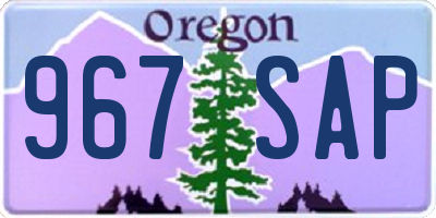 OR license plate 967SAP
