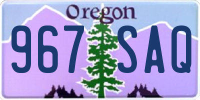 OR license plate 967SAQ