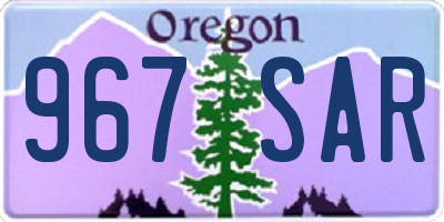 OR license plate 967SAR