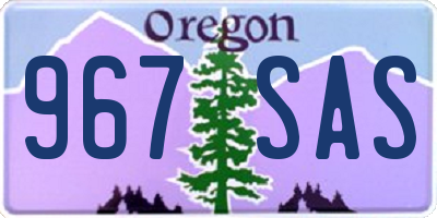 OR license plate 967SAS