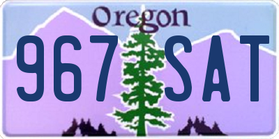 OR license plate 967SAT